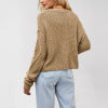 Women's Fried Dough Twists Cord Knit Loose Thick Needle Pullover Sweater