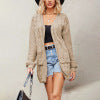 V-neck Fried Dough Twists long sleeve loose casual sweater coat
