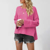 Round neck flared sleeves solid color round neck women's sweater