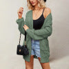 V-neck Fried Dough Twists long sleeve loose casual sweater coat