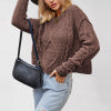 Women's Fried Dough Twists Cord Knit Loose Thick Needle Pullover Sweater