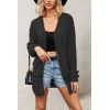 V-neck Fried Dough Twists long sleeve loose casual sweater coat